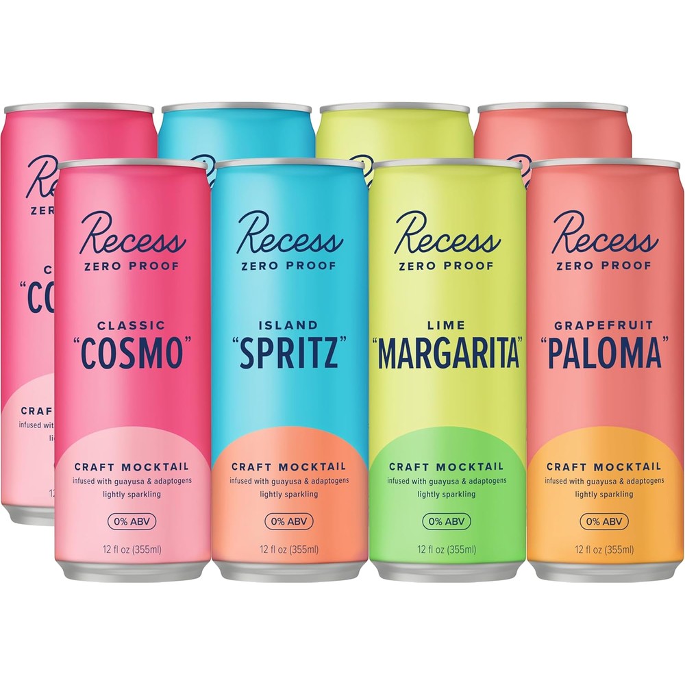 Recess Zero Proof Craft Mocktails Happy Hour Sampler front view 12 pack