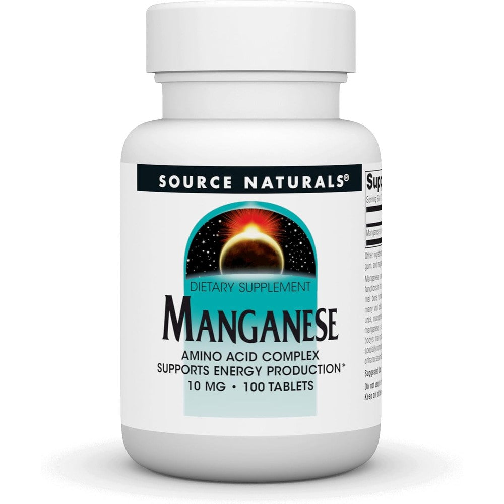 Source Naturals Manganese Amino Acid Complex bottle front view