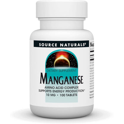 Source Naturals Manganese Amino Acid Complex bottle front view
