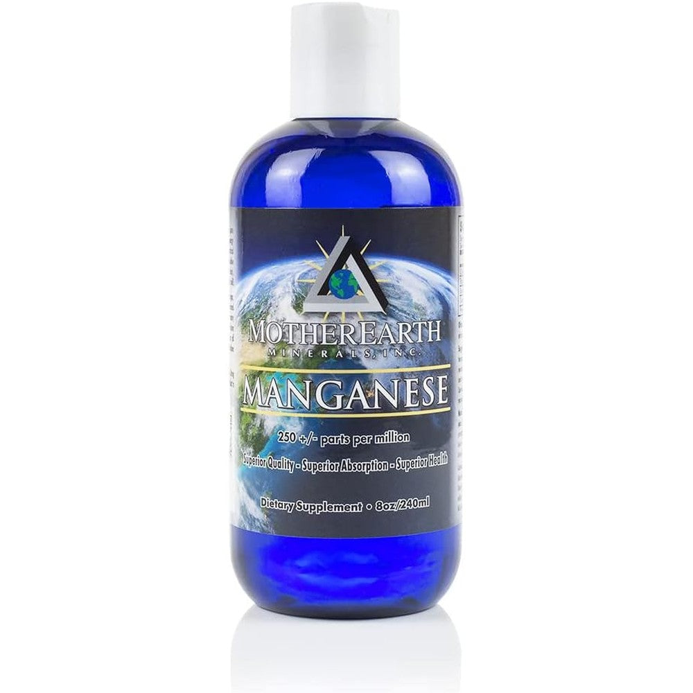 Mother Earth Minerals Manganese liquid supplement bottle front view