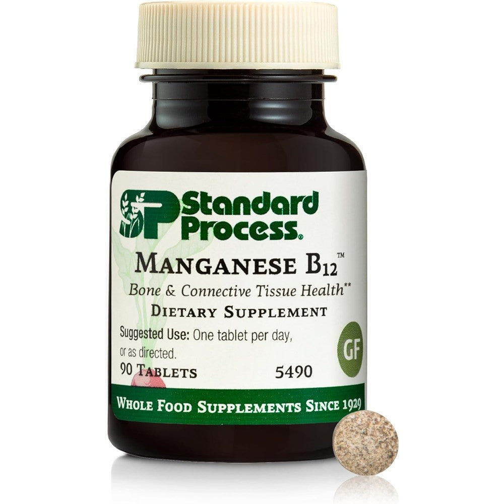 Standard Process Manganese B12 90 Tablets front view bottle
