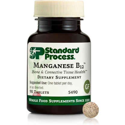 Standard Process Manganese B12 90 Tablets front view bottle