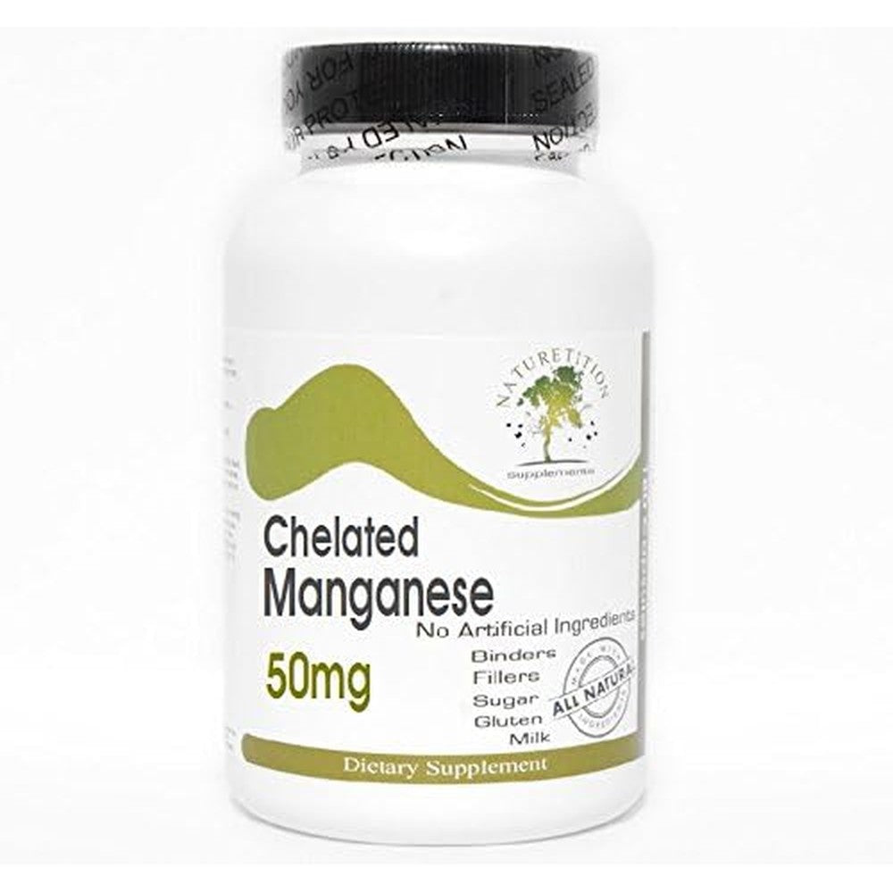 Naturetition Supplements Chelated Manganese 50 milligrams front bottle view