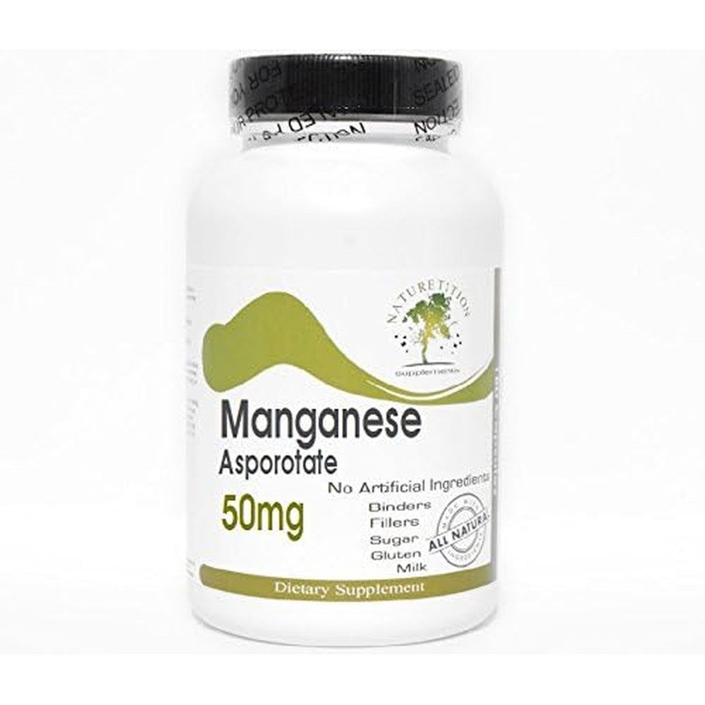 Naturetition Supplements Manganese Asporotate 50mg front bottle view
