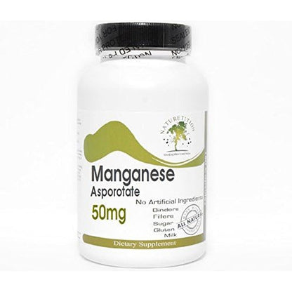 Naturetition Supplements Manganese Asporotate 50mg front bottle view