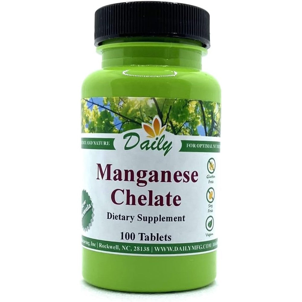 Daily Manufacturing Manganese Chelate 5mg tablets front view bottle