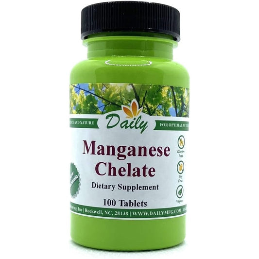 Daily Manufacturing Manganese Chelate 5mg tablets front view bottle