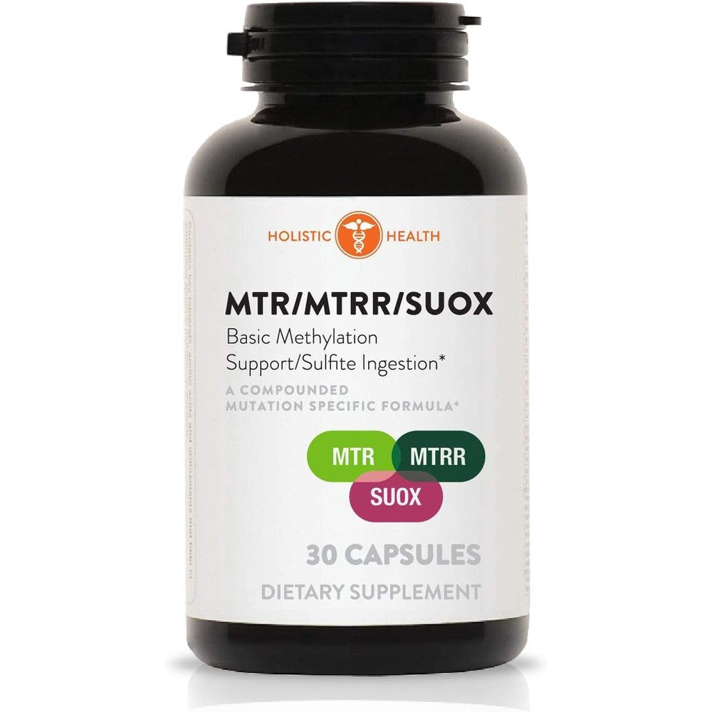 Holistic Health MTR MTRR SUOX Methylation Support front view bottle