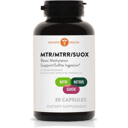 Holistic Health MTR MTRR SUOX Methylation Support front view bottle