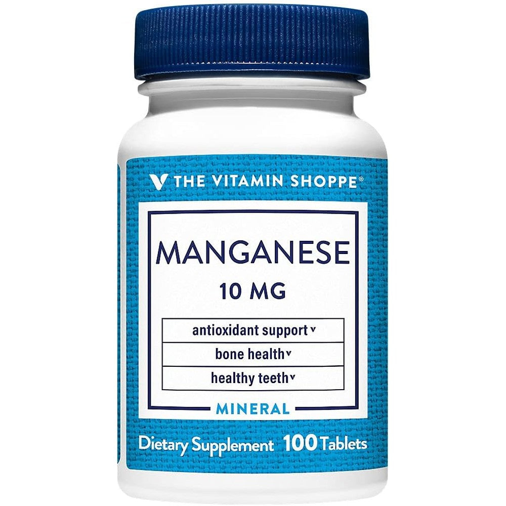 The Vitamin Shoppe Manganese 10mg bottle front view
