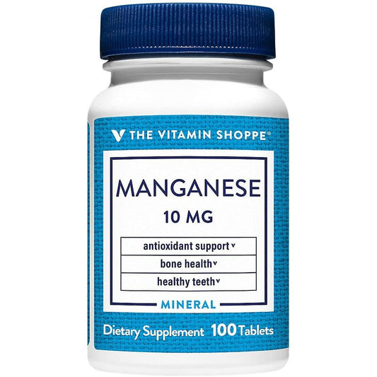 The Vitamin Shoppe Manganese 10mg bottle front view