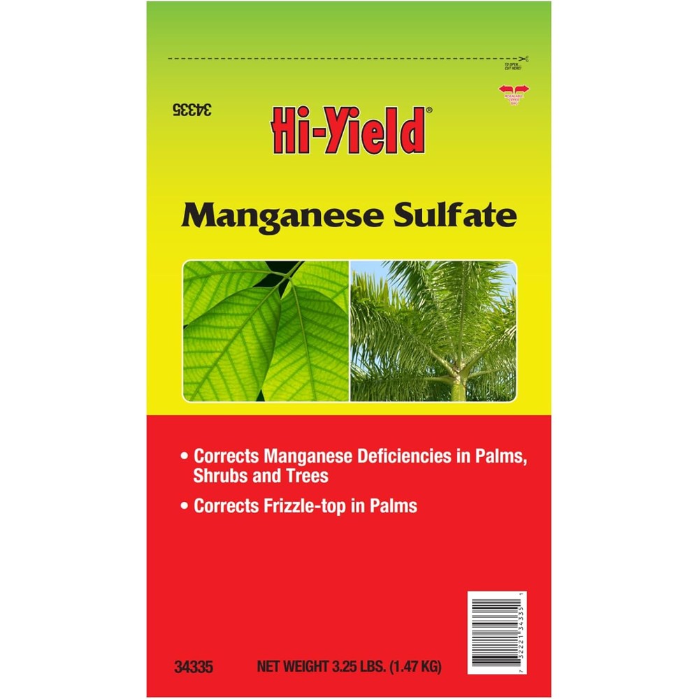 Hi-Yield Manganese Sulfate 3.25 lb bag front view plant fertilizer