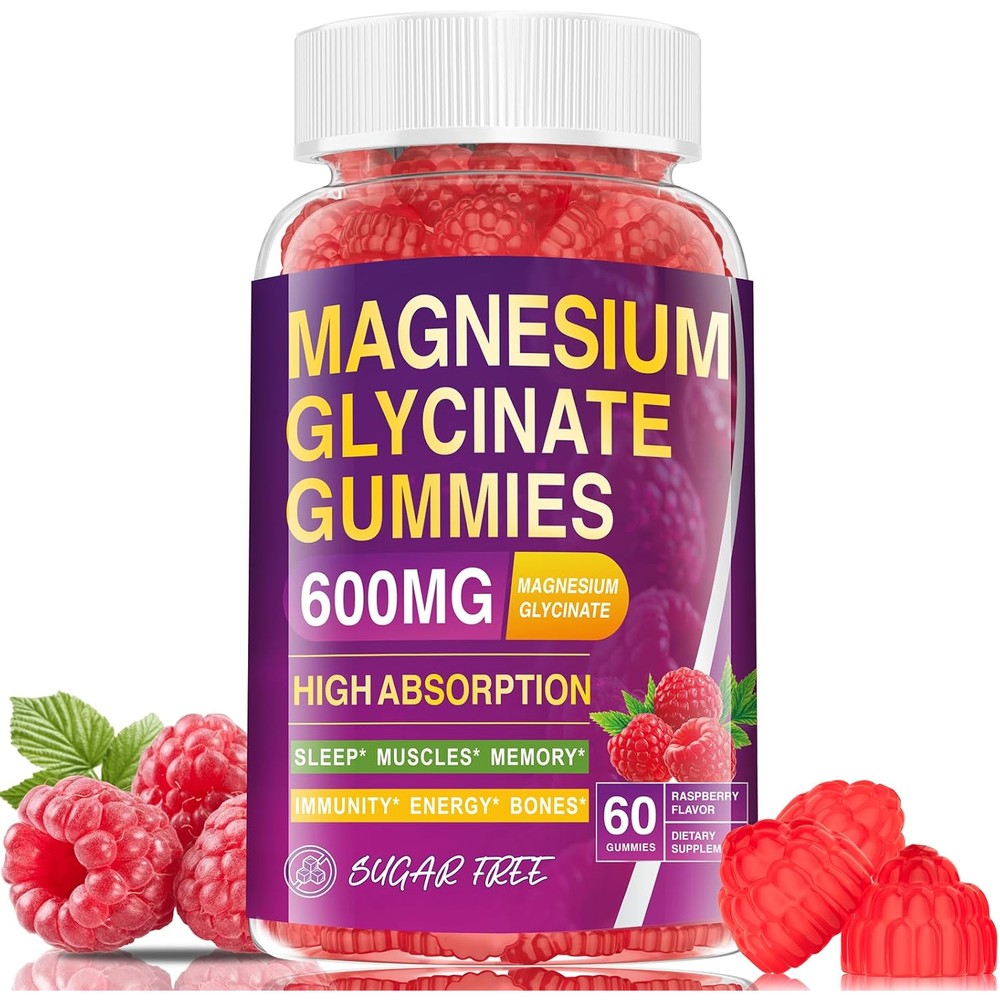 Aeqnjv Magnesium Glycinate 600mg Gummies bottle front view