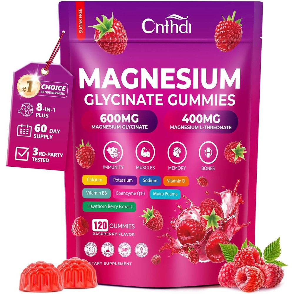 Cnfhdi Magnesium Glycinate Gummies 120 count bottle front view