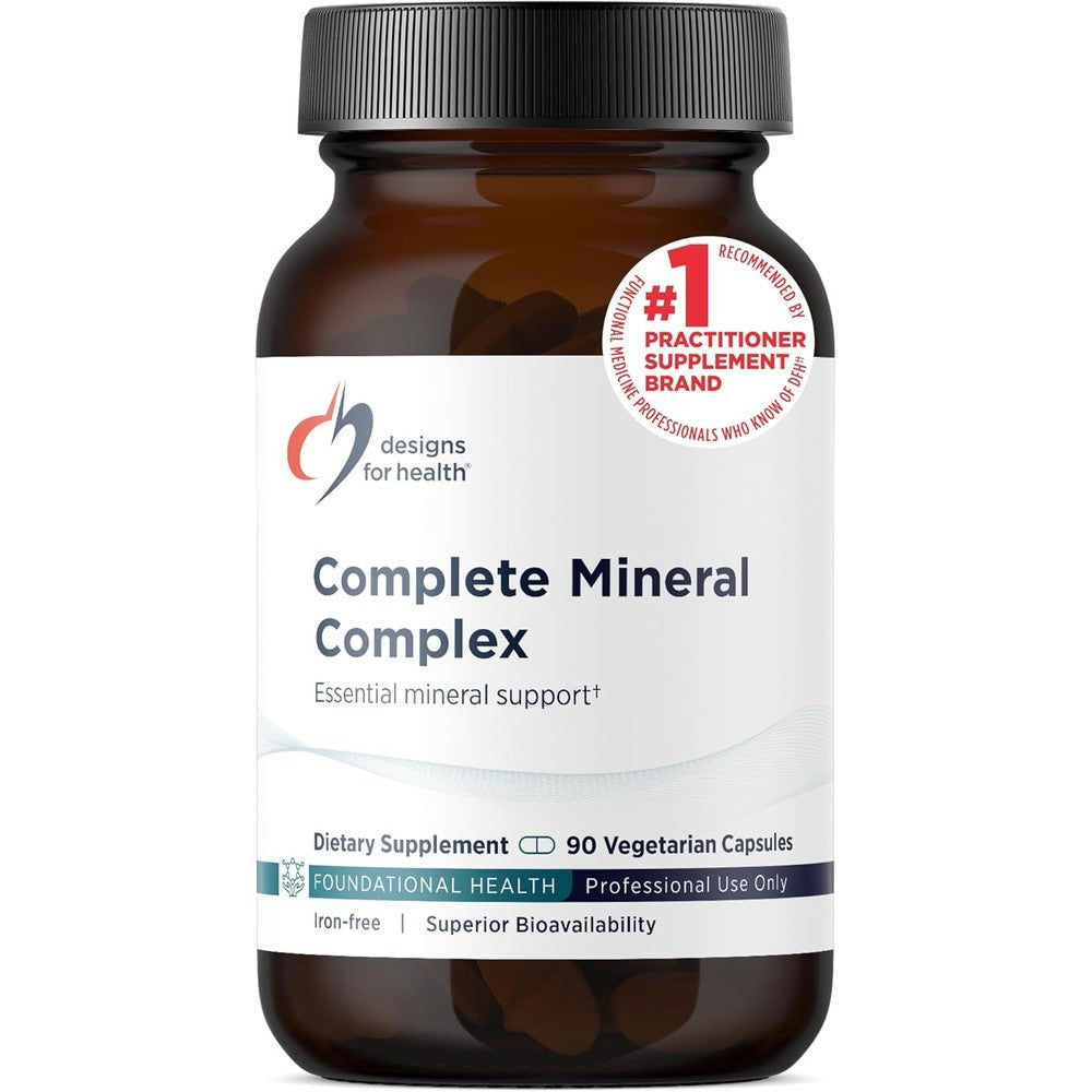 Designs For Health Complete Mineral Complex 90 vegetarian capsules front bottle view.