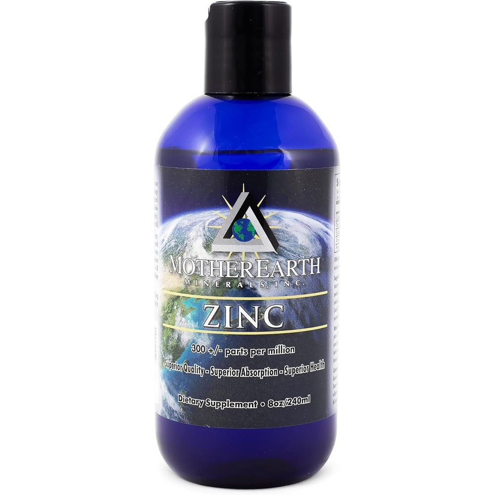 Mother Earth Minerals Ionic Liquid Zinc drops front view for cellular health