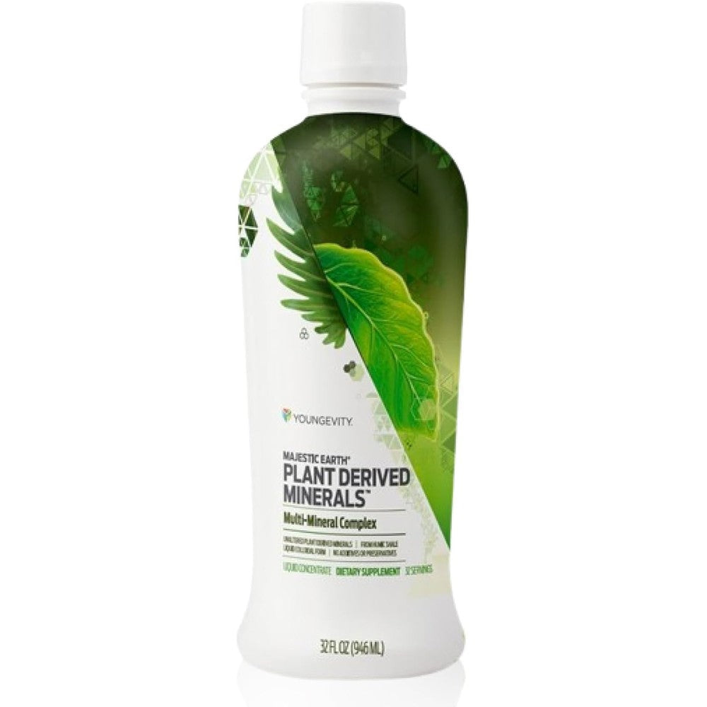 Youngevity Plant Derived Minerals 32 fluid ounce bottle front view for premium daily trace mineral supplementation.