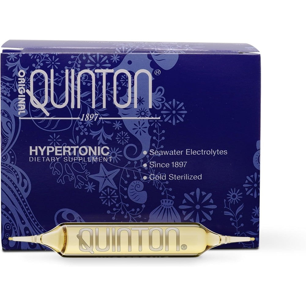Quicksilver Scientific Quinton Hypertonic Sea Mineral Electrolytes packaging front view for cellular hydration