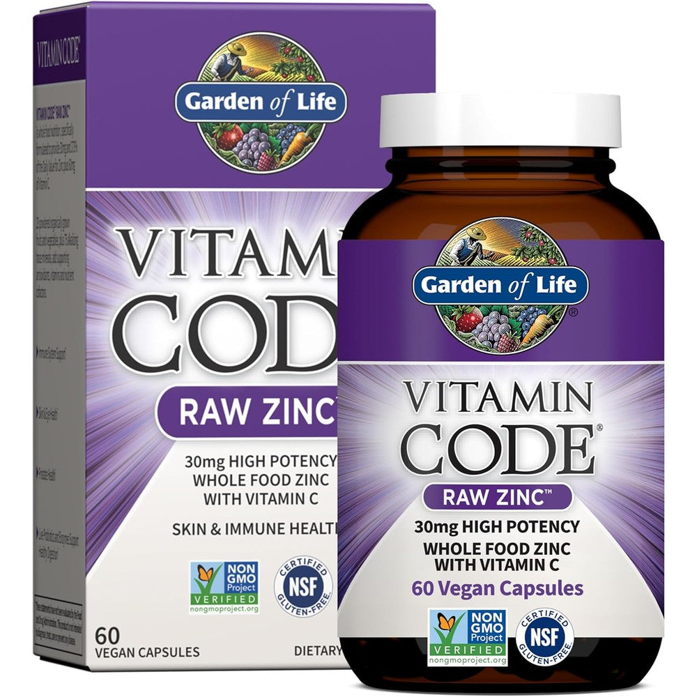 Garden of Life Vitamin Code Raw Zinc supplement bottle front view