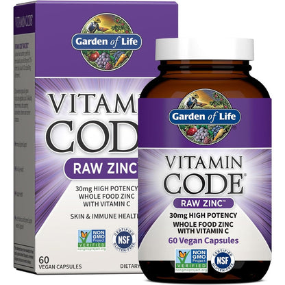 Garden of Life Vitamin Code Raw Zinc supplement bottle front view