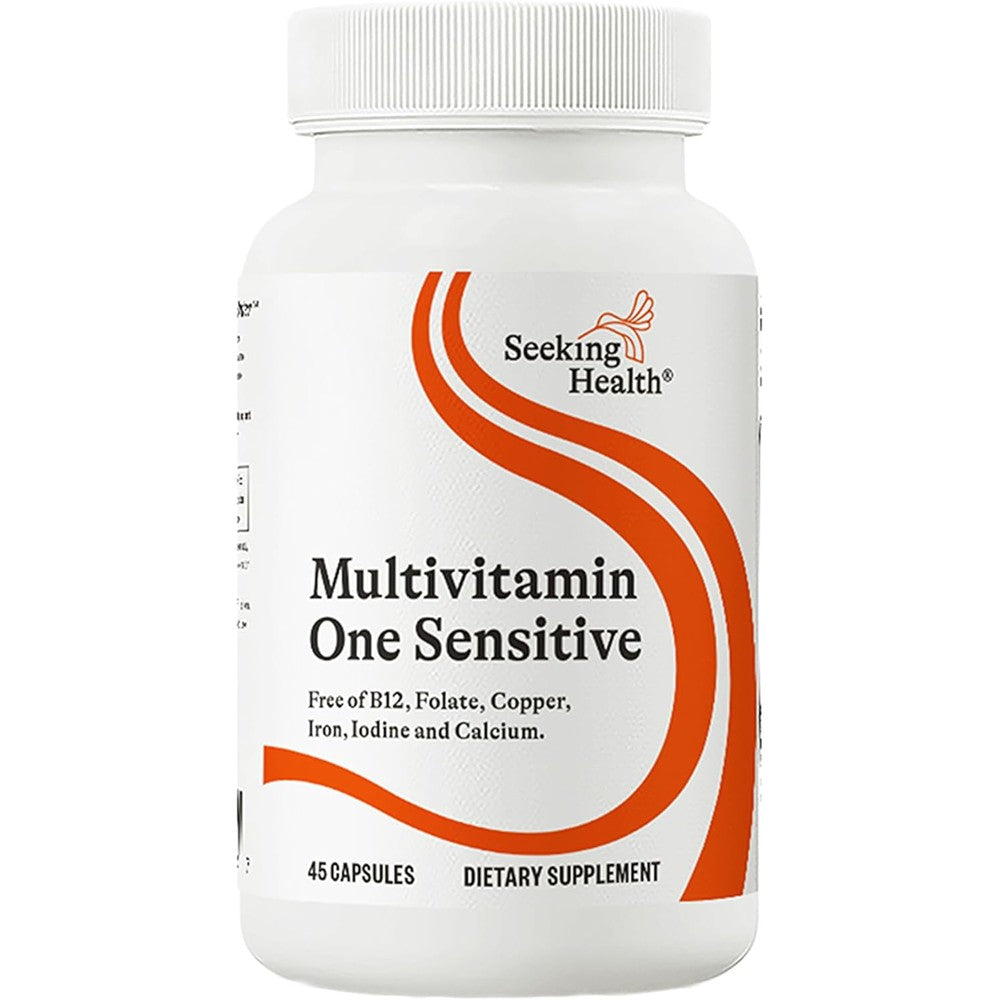 Seeking Health Multivitamin One Sensitive front bottle label view daily supplement
