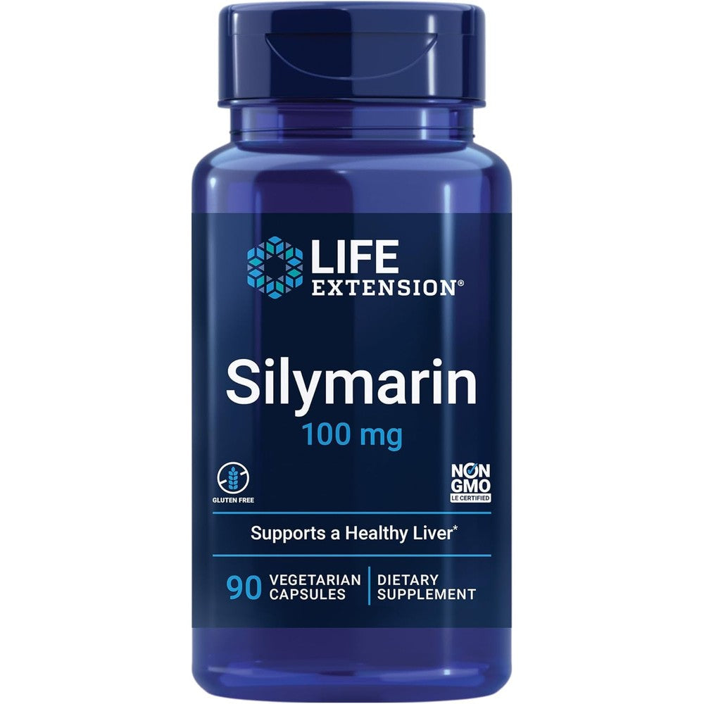 Life Extension Silymarin Milk Thistle Extract front bottle view for liver health