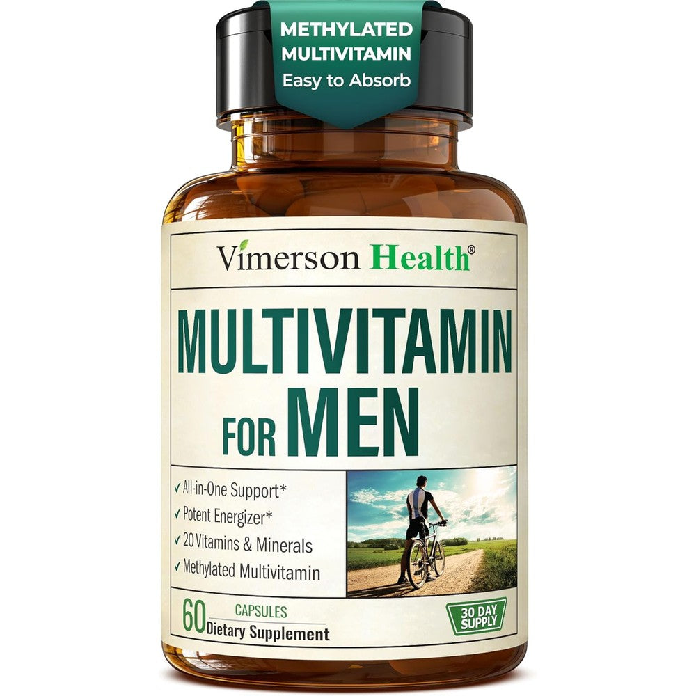 Vimerson Health Mens Methylated Multivitamin front view packaging bottle for daily men health
