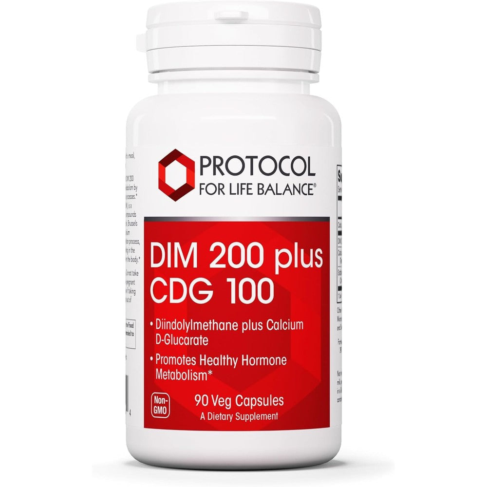 Protocol For Life Balance DIM 200 Plus CDG bottle front view for hormone balance supplement