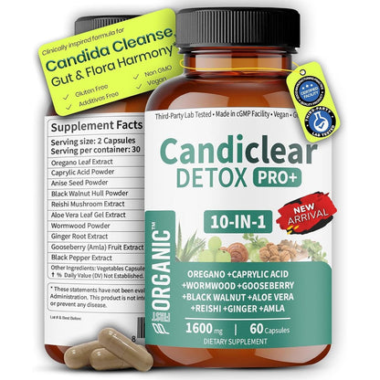 FirstOrganic Women's Candida Cleanse front view bottle for natural yeast balance
