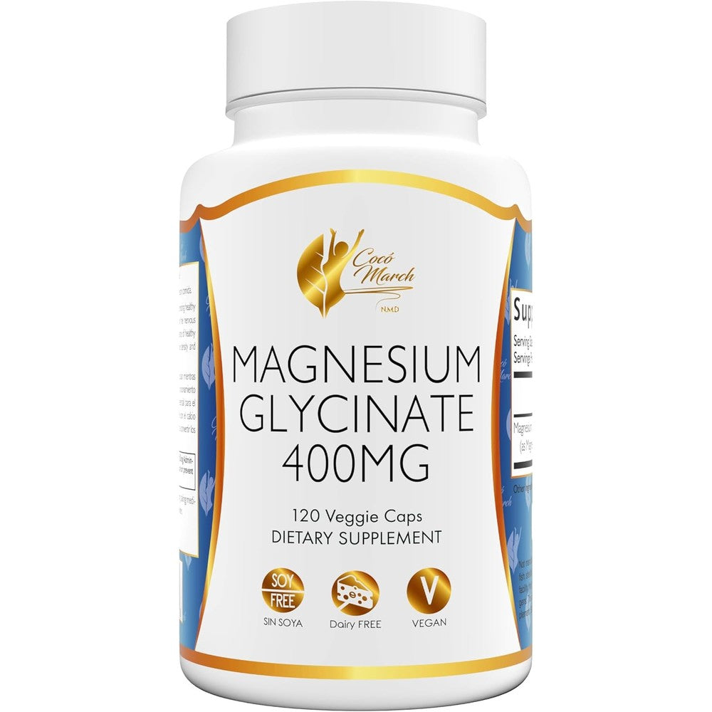 Cocó March NMD Magnesium Glycinate 400mg bottle front view for sleep supplement