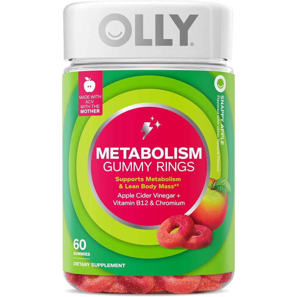 Olly Metabolism Gummy Rings front view bottle packaging