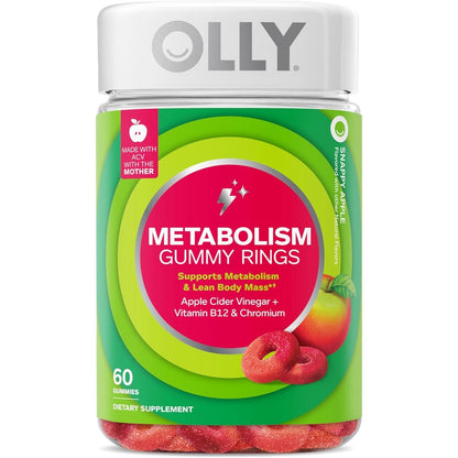 Olly Metabolism Gummy Rings front view bottle packaging