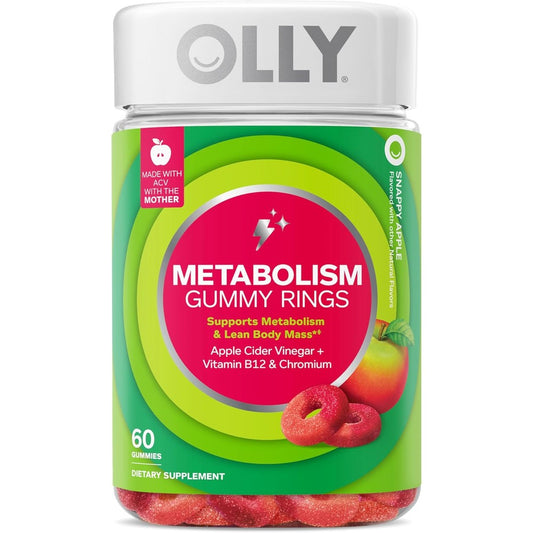 Olly Metabolism Gummy Rings front view bottle packaging