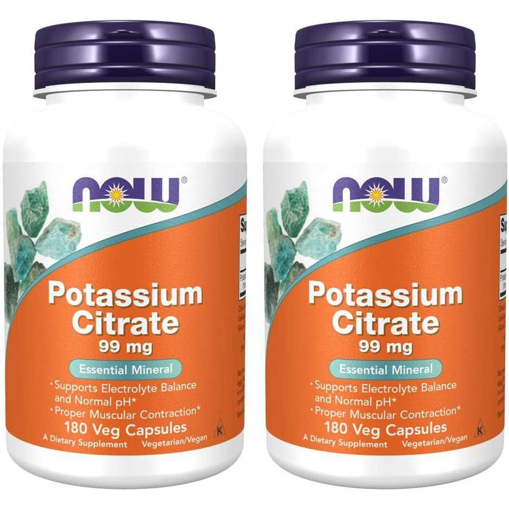 Now Foods Potassium Citrate 99mg 180 Capsules front packaging view
