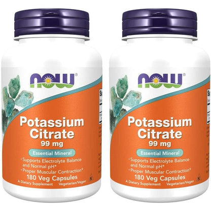 Now Foods Potassium Citrate 99mg 180 Capsules front packaging view
