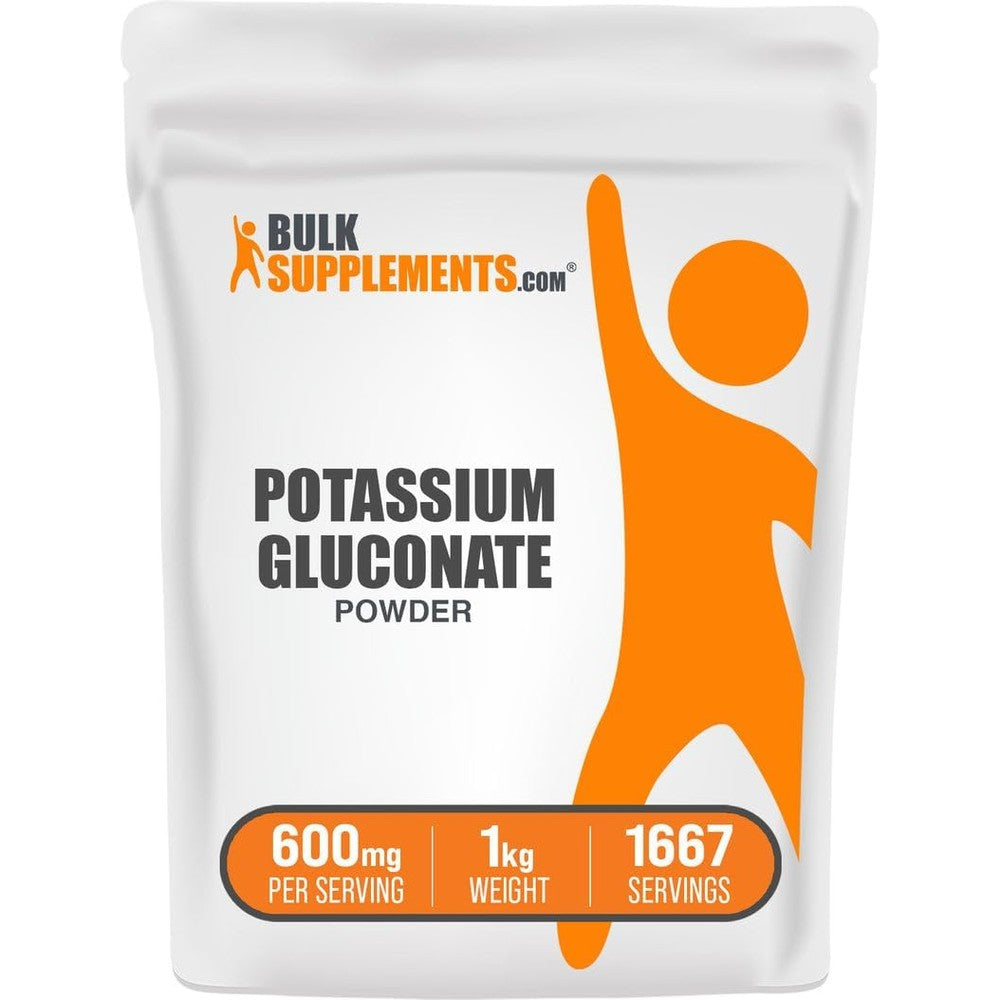 BulkSupplements Potassium Gluconate Powder 1kg front view