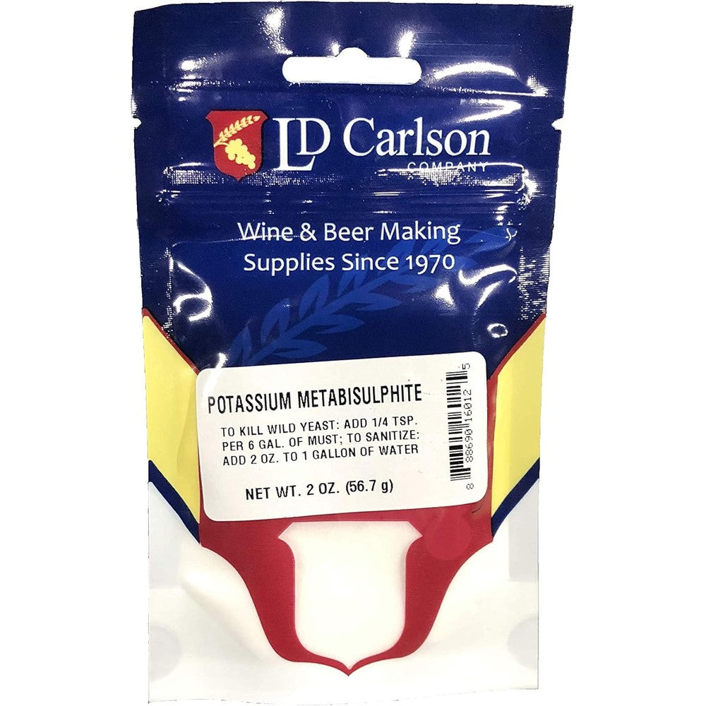 Ld Carlson Potassium Metabisulfite 2 Ounce powder pouch front view