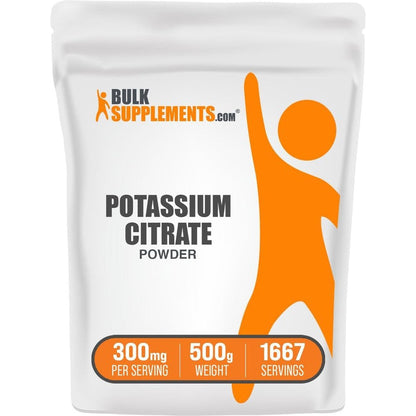 BulkSupplements Potassium Citrate Powder 500 Grams front view package