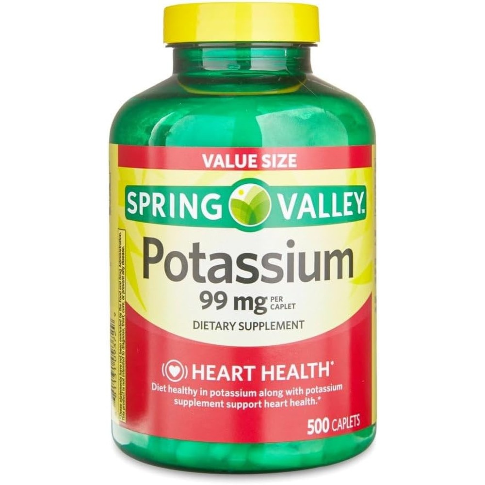 Ikj Potassium Caplets front view of green bottle for heart health support