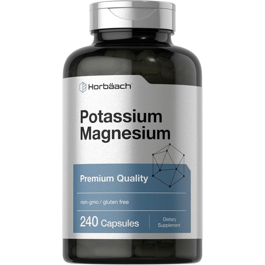 Horbäach Potassium Magnesium 240 Capsules front view bottle premium mineral complex