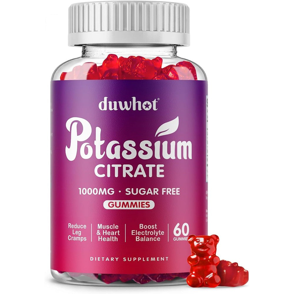 Duwhot potassium citrate 1000mg supplement gummies front view bottle