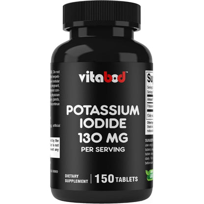 Vitabod Potassium Iodide dietary supplement 130mg front view bottle