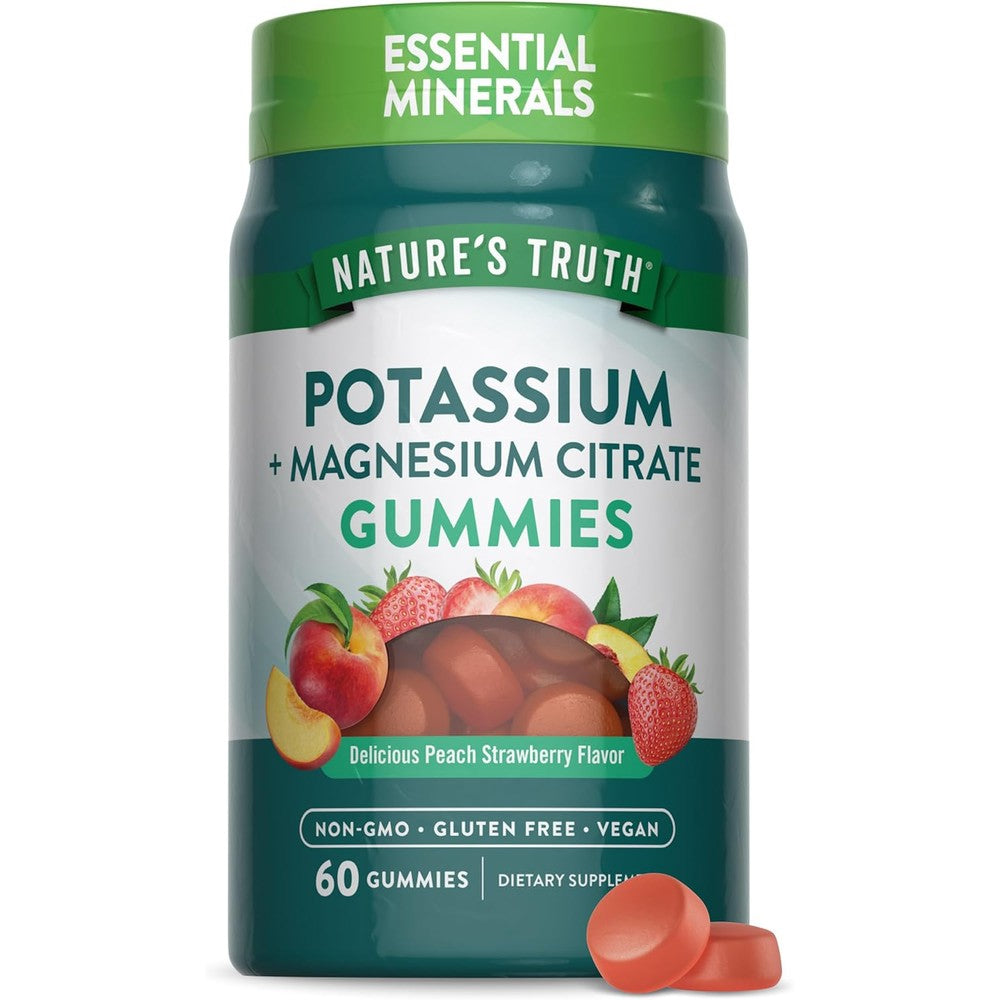 Nature's Truth Potassium Magnesium Citrate Vegan Gummies front bottle view