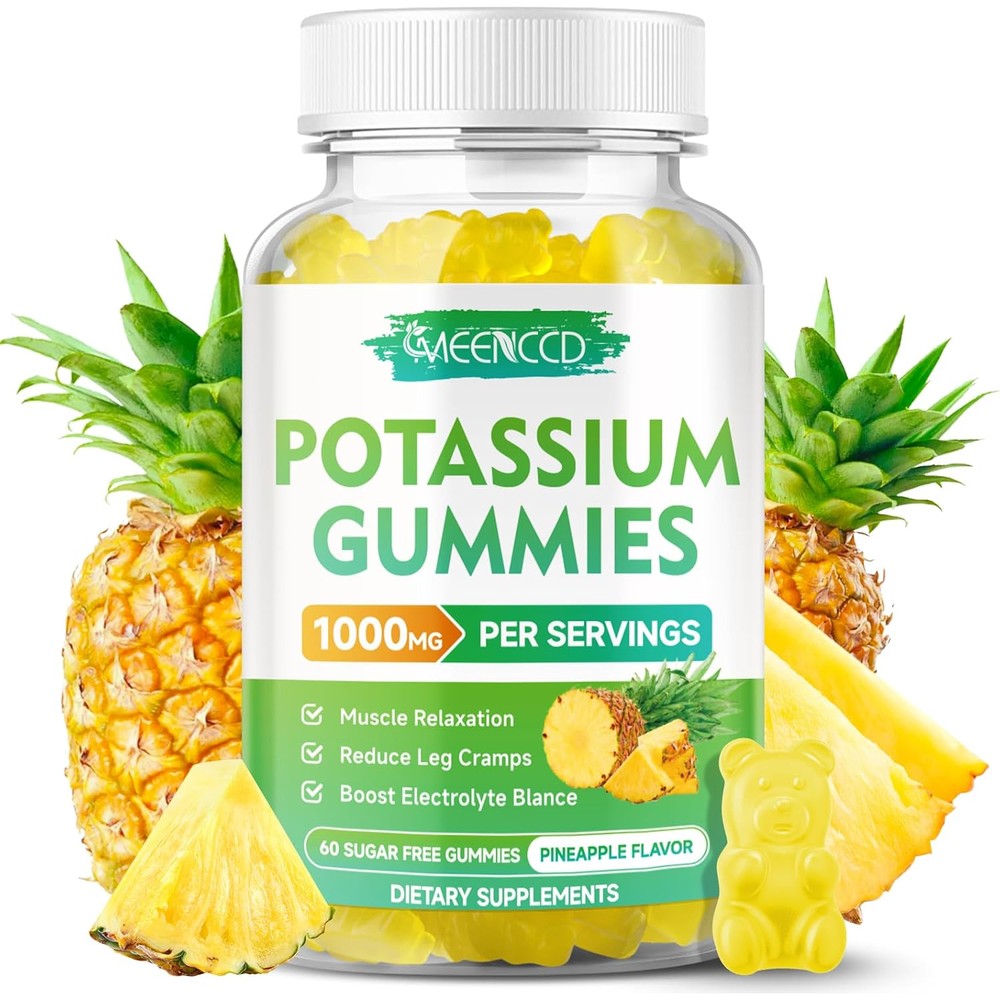 MEENCCD Potassium Citrate 1000mg Gummies front bottle view for muscle relaxation