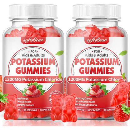 Softbear Potassium Chloride 1200mg Gummies front view authentic USA premium electrolyte supplement