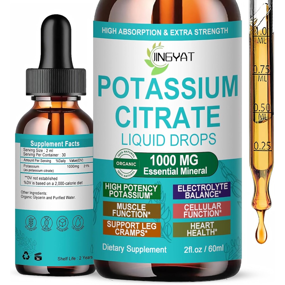 Vita Letuo JINGYAT Potassium Citrate Supplement Liquid Drops front view for electrolyte balance