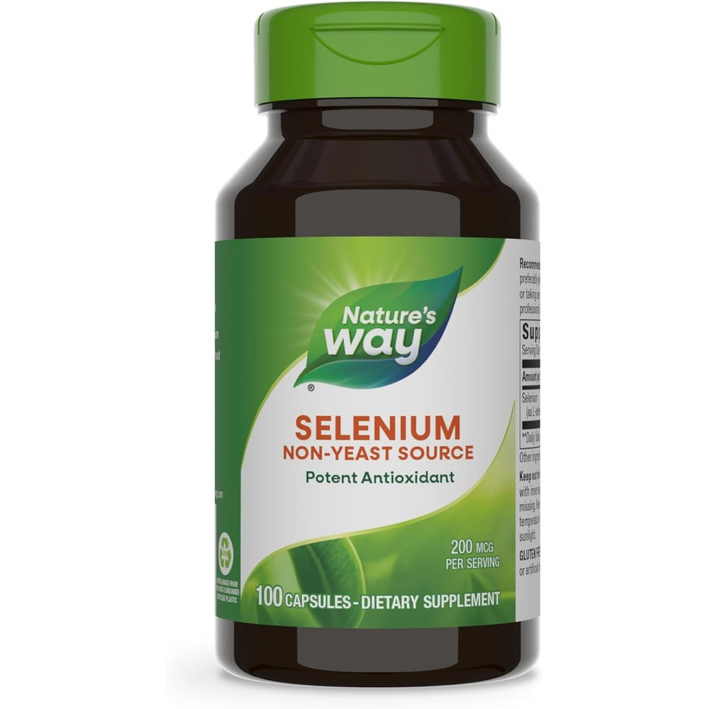 Nature's Way Selenium 200mcg front bottle view authentic dietary supplement