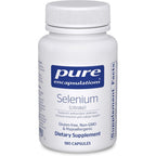 Pure Encapsulations Selenium Citrate front bottle view showing 180 capsules and mineral supplement labeling.