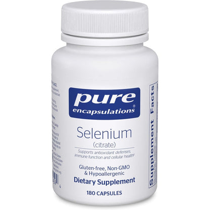 Pure Encapsulations Selenium Citrate 180 Capsules front view bottle for immune system support.