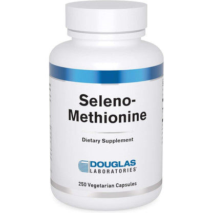 Douglas Laboratories Seleno-Methionine 200 micrograms bottle front view for antioxidant support.